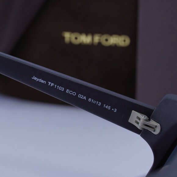 Tom Ford FT1103 02A Jayden Aviator Sunglasses - Black/Smoke main image 7